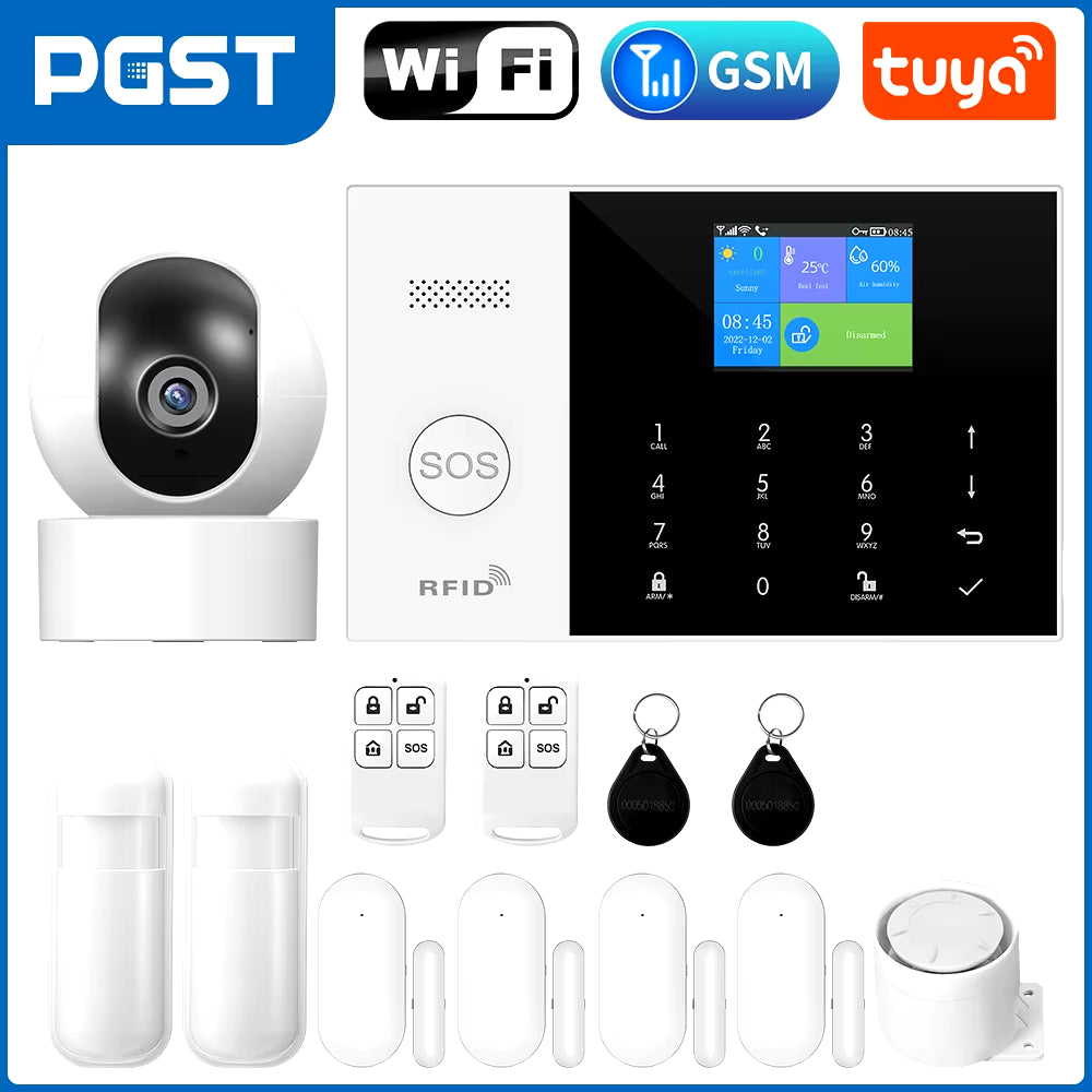 Residential Tuya Smart Gsm Wifi Alarm System for Home Wireless Security Alarm House Smart Life App Control Work with Alexa
